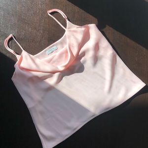 Aritzia Satin Pink Cowl Neck Camisole NWOT